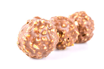 Chocolate ball isolated white background