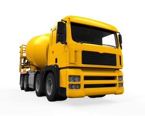 Fototapeta na wymiar Yellow Concrete Mixer Truck