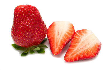 Fresh strawberries on white background