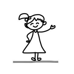 hand drawing cartoon concept happy kids