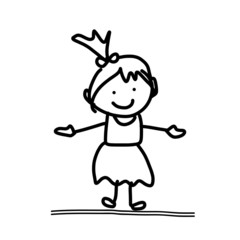 hand drawing cartoon concept happy kids