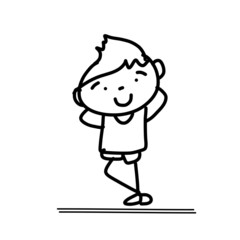 hand drawing cartoon concept happy kids