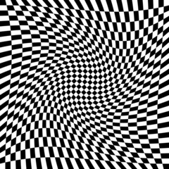 Design monochrome motion illusion checkered background