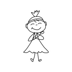 hand drawing cartoon concept happy business woman