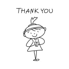 hand drawing cartoon concept happy business woman