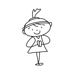 hand drawing cartoon concept happy business woman
