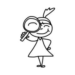 hand drawing cartoon concept happy business woman