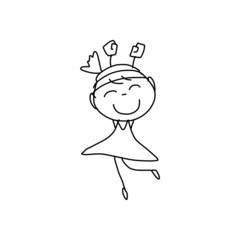 hand drawing cartoon concept happy business woman