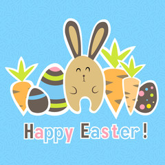 Easter colorful blue card template