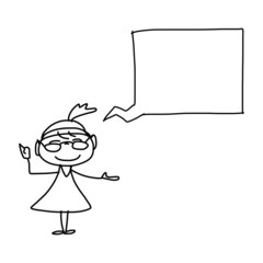 hand drawing cartoon concept happy business woman
