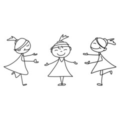 hand drawing cartoon concept happy business woman