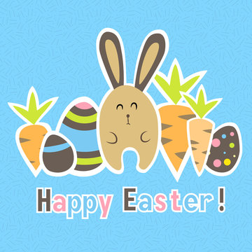 Easter Colorful Blue Card Template