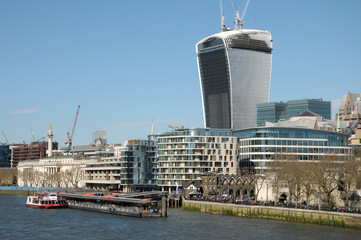View over River Thames to Walkie-Talkie building