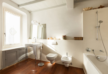 Naklejka na ściany i meble Nice bathroom, interior of a loft