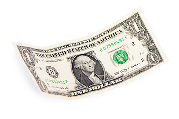 One dollars isolated on white background