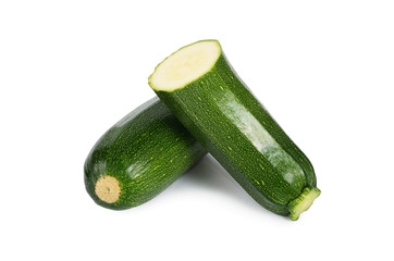 Green zucchini  isolated on white background