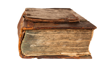 old antique book isolated on white background