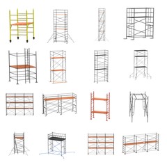 realistic 3d render of scaffolding set - obrazy, fototapety, plakaty