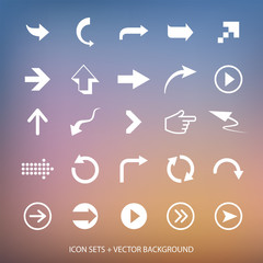 Arrows signs and vector background