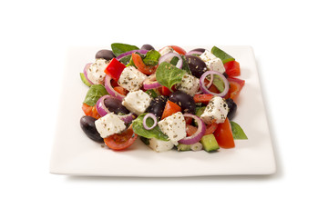 Greek salad in a salad bowl