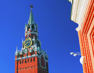 Moscow Kremlin. Spasskaya Tower, clock.