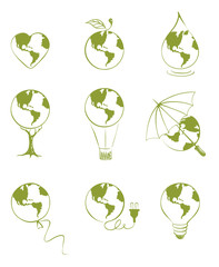 Set of illustrations - Planet Earth