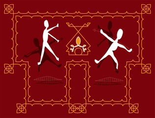 Folk, Tribal Design, Motif, Wall Painting