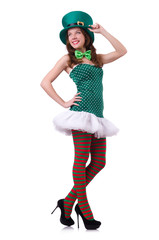 Woman in saint patrick concept