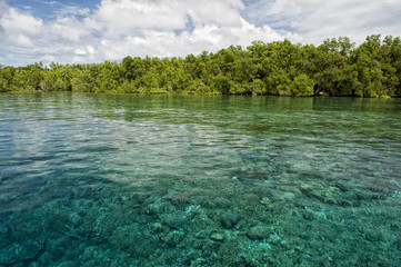 Siladen turquoise tropical paradise island