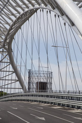 Obraz premium Rome, Italy, Settimia Spizzichino Bridge and old gazometer