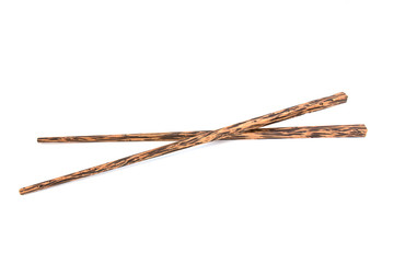 Asian chopsticks on white background