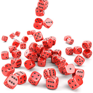 Falling dice - Gamble concept