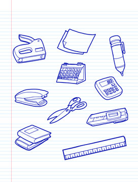 office stationery icons .