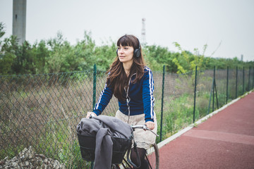 beautiful woman biker cycling