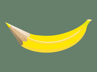 Fototapeta na wymiar Banana pencil