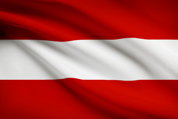 Series of ruffled flags. Austria.