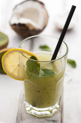 Chia, coconut and kiwi drink