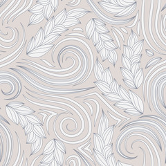 Fototapeta na wymiar Abstract seamless pattern with flowers in curls