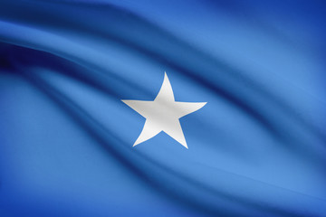 Series of ruffled flags. Federal Republic of Somalia.