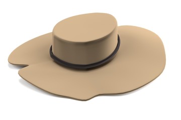realistic 3d render of straw hat