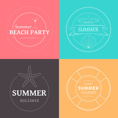 Vector Illustration of Summer Vacation Emblems