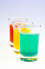 Fresh juices isolated on white background