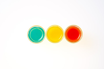 three multi-colored point, three circle