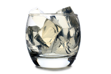 Ice glass on white