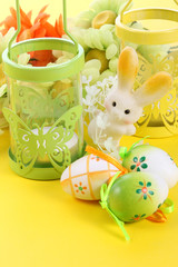 Easter decoration with bunny and  eggs