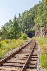 Fototapeta premium The Krugobajkalsky railway. Tunnel