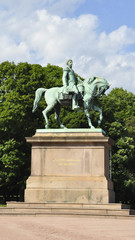 Obraz premium Oslo, Altstadt, Schloss, Reiterstandbild, König, Norwegen
