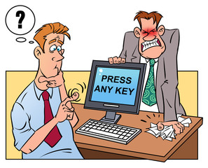 Anger man and stupid colleague