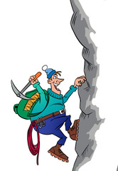 Climber on a mountain