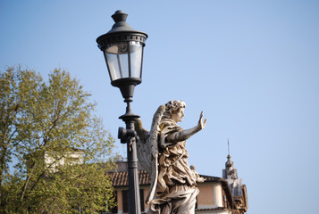 Fototapeta na wymiar Bernini's marble statue of angel, Rome